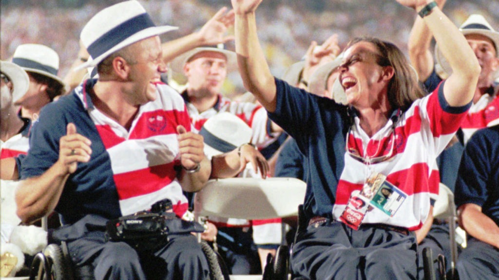 Randy Snow and Candace Cable at 1996 Atlanta Paralympics Opening Ceremony