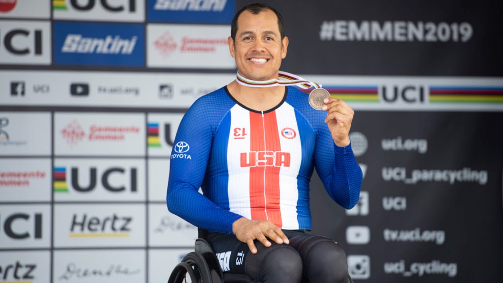 Three-time Paralympic handcyclist Oz Sanchez