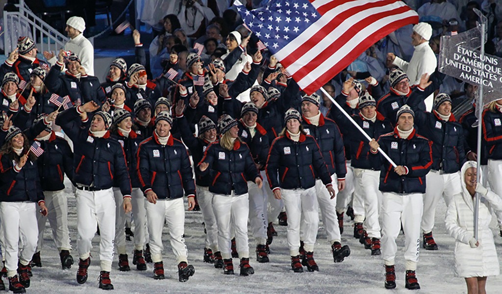 Team USA athletes enter the Parade of Nations