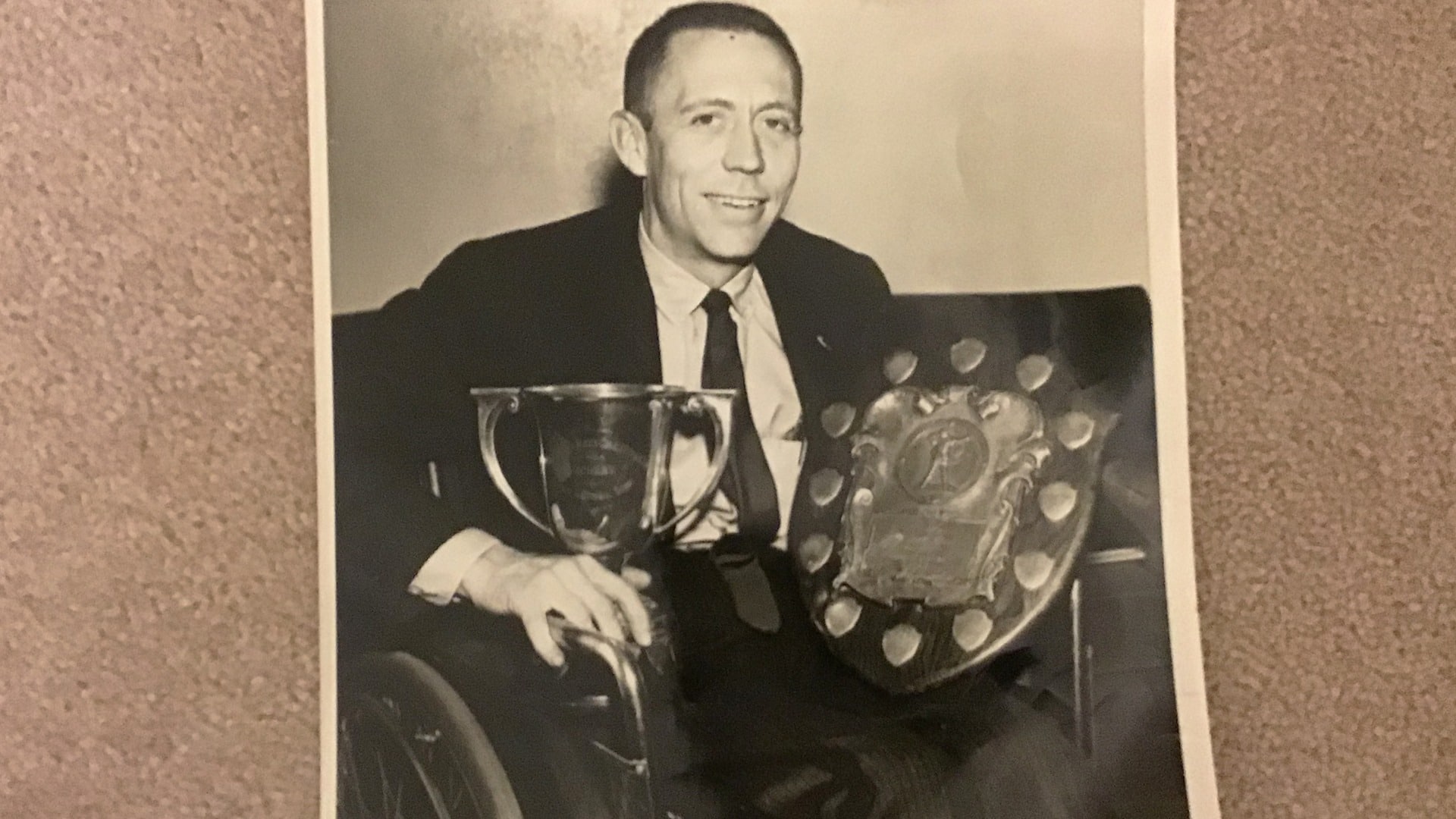 Jack Whitman poses with trophies