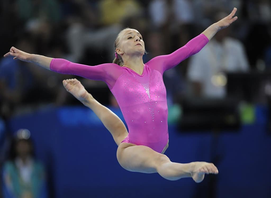 Nastia Liukin executes a jump
