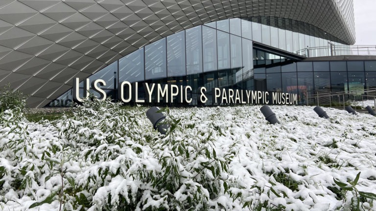 Winter Snow at the U.S. Olympic & Paralympic Museum in Colorado Springs, CO