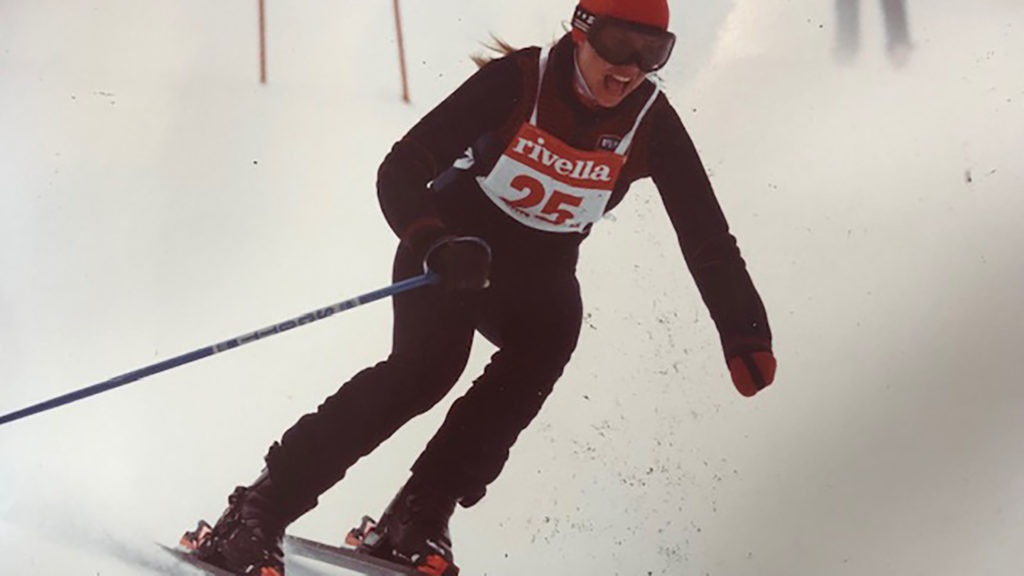Cindy Castellano skis down the course