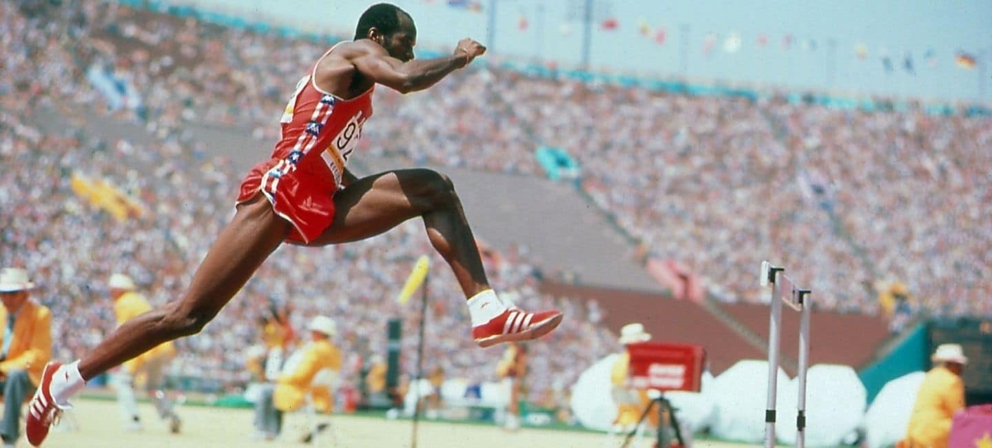 Edwin Moses at the 1984 Los Angeles Olympic Games