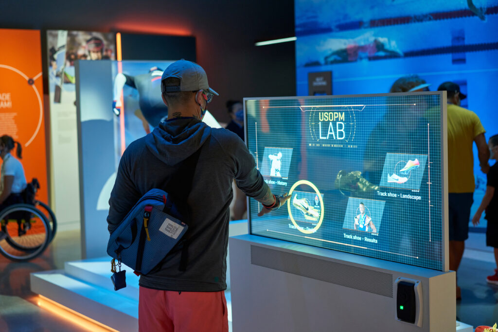 image of USOPM visitor on interactive display