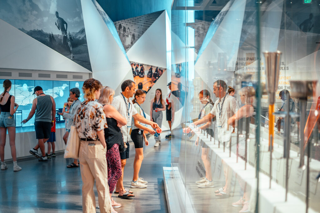 image of visitors viewing the torches exhibit