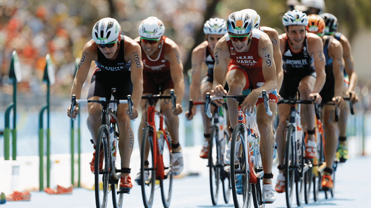 image of cycling for triathlon in the olympics