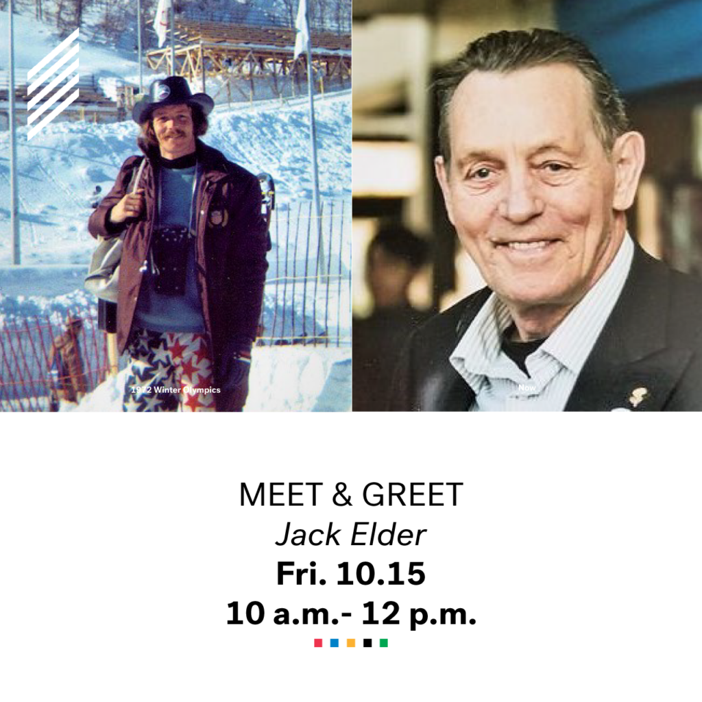 Meet and greet graphic of Jack Elder side by side photo of 1972 to 2024 photo comparison