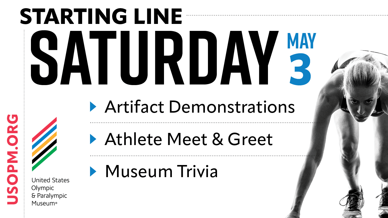 Startling Line Saturday graphic with a women about to take off running