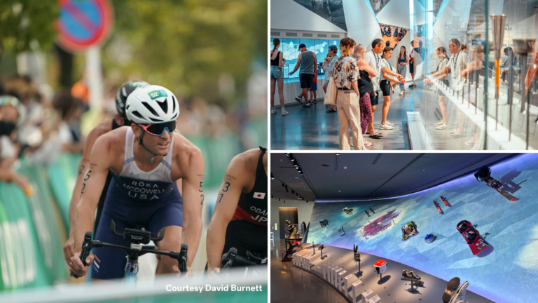 Picture of Kevin McDowell in a collage with the Winter Games gallery and torch gallery