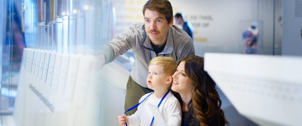 Visitors exploring the galleries at the U.S. Olympic & Paralympic Museum in Colorado Springs