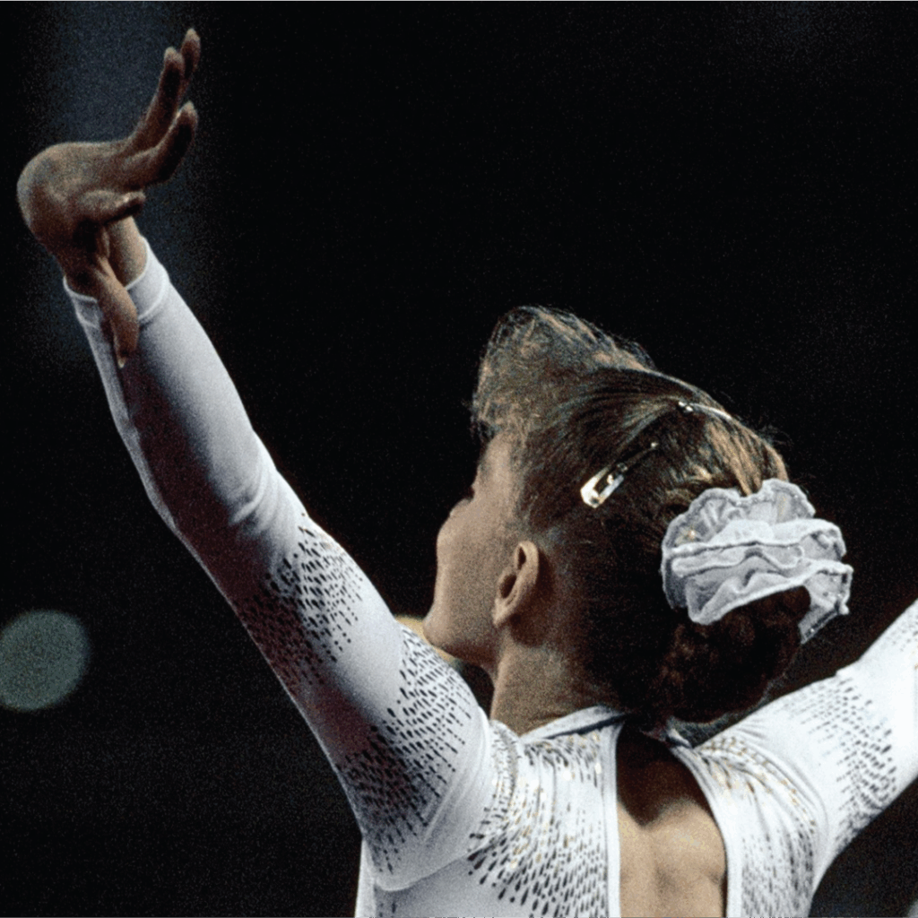 shannon miller famous scrunchy on display at USOPM