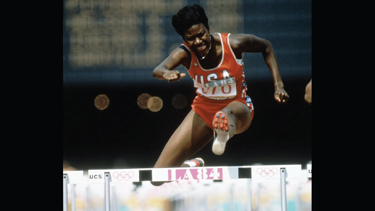 Benita Fitzgerald-Mosley - first Black woman to win gold in the 100m hurdle event