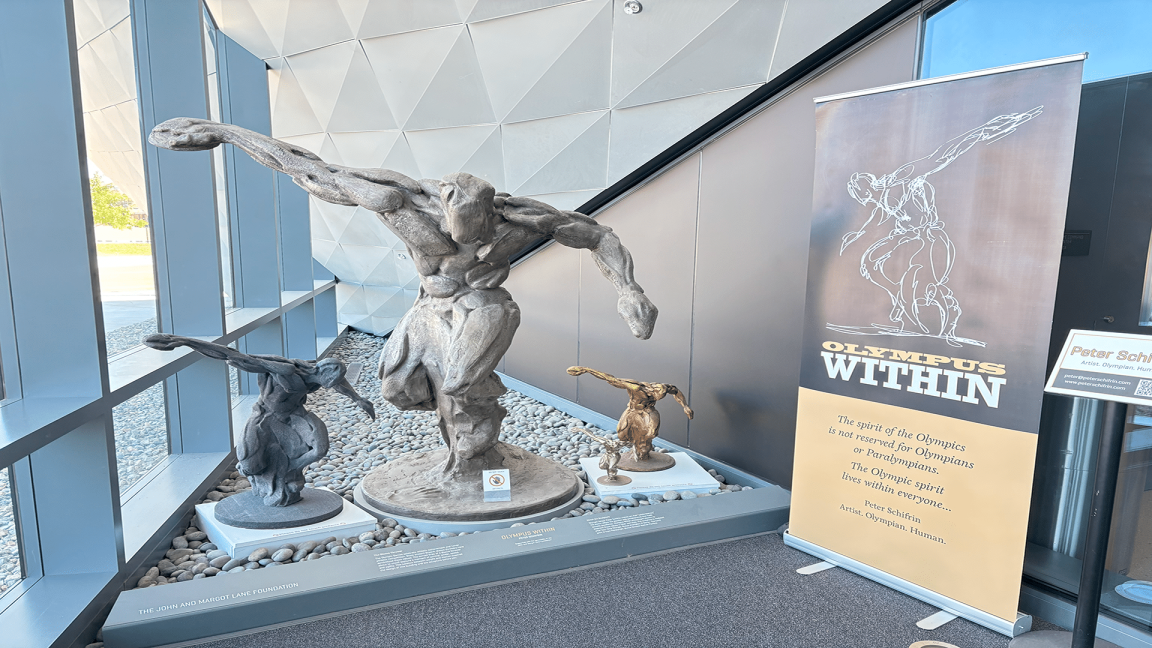 Bronze sculptures displayed at the entrance of museum