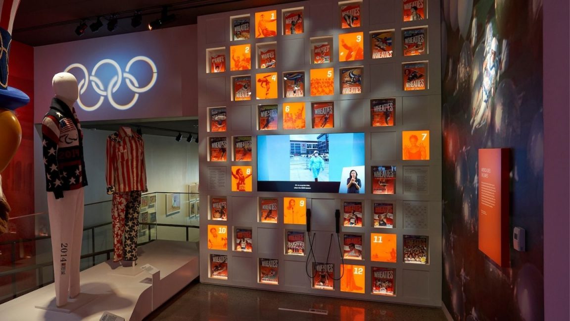 Olympians on Wheaties Boxes on Display