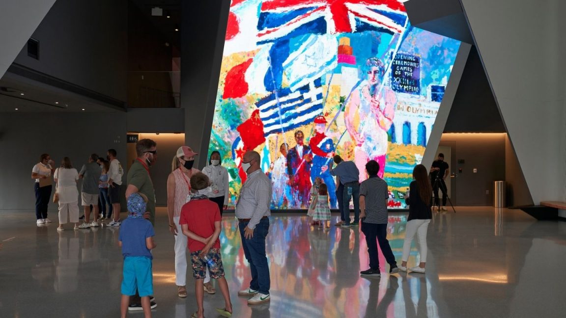 40-foot video sail in U.S. Olympic & Paralympic Museum lobby